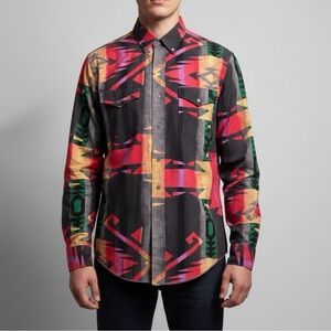 Vintage 1990s Wrangler Aztec Print Cowboy Cut Shirt – Men’s 16-34, Made in USA